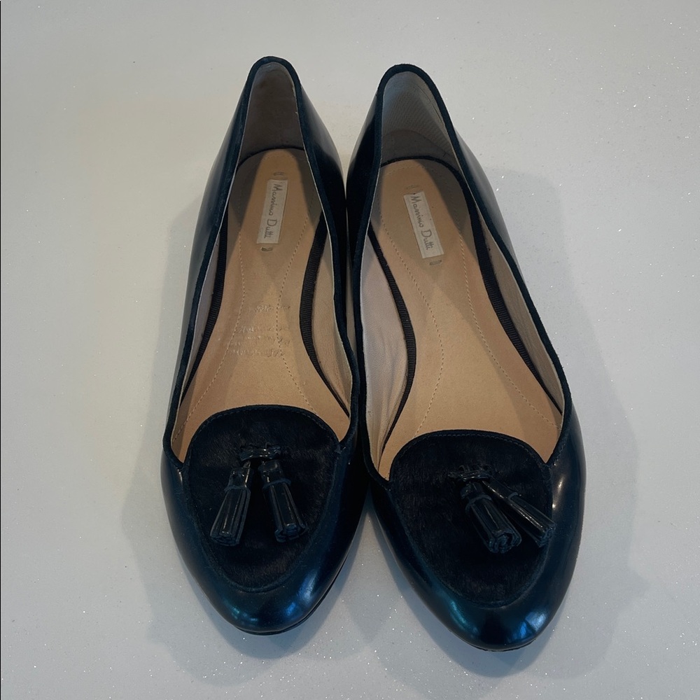 Massino Dutti Black Leather Women's Shoes size 40 8.5 9 - Picture 2 of 11